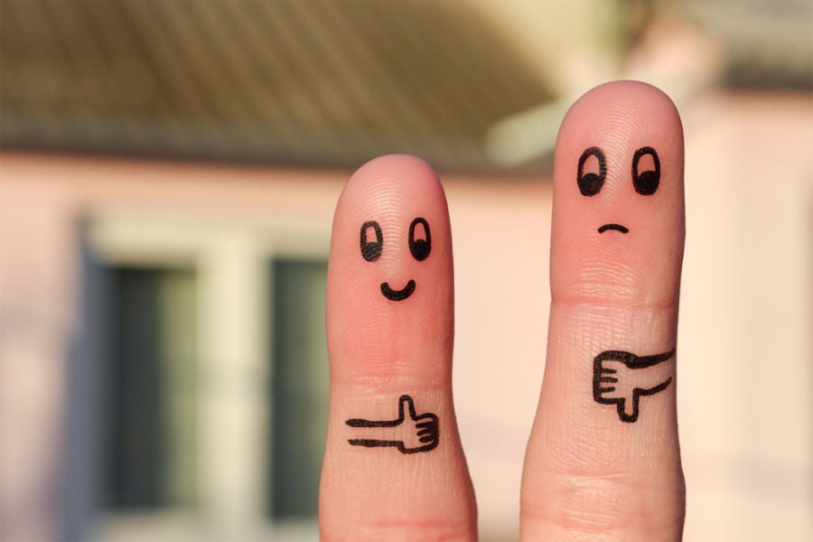 Finger Art With Thumbs Up and Thumbs Down